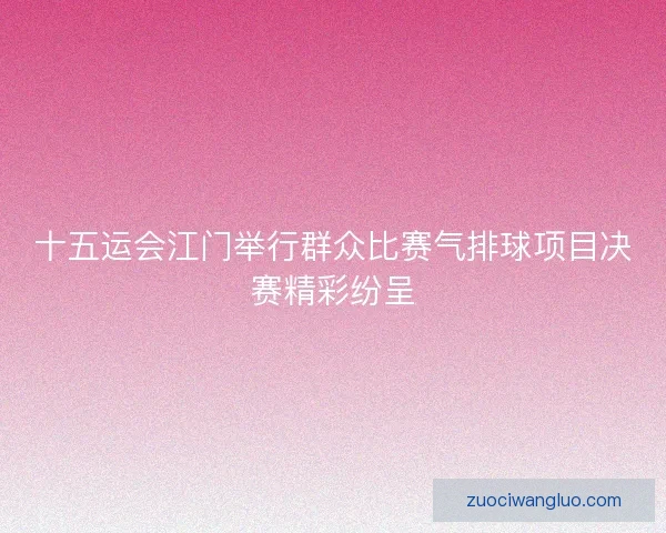 十五运会江门举行群众比赛气排球项目决赛精彩纷呈 十五运会江门举行群众比赛气排球项目决赛精彩纷呈